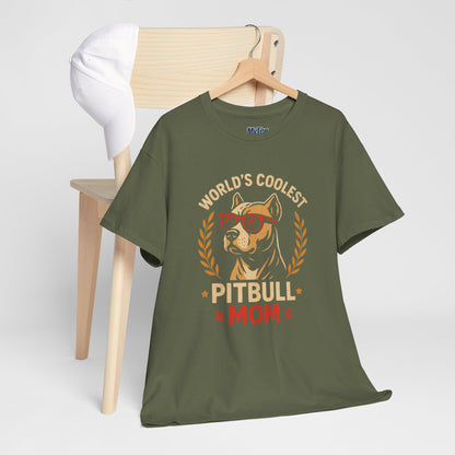 World's Coolest Pitbull Mom T-Shirt | Gift For Dog Mom