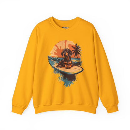 Dachshund Beach Bum Unisex Sweatshirt – Cozy Coastal Dog Graphic
