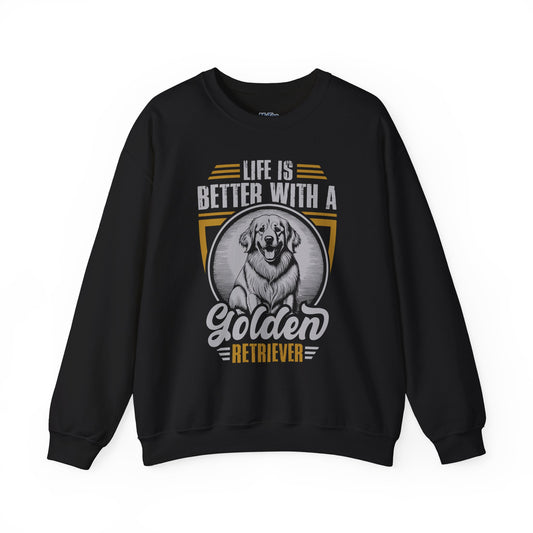 Life Is Better with a Golden Retriever Sweatshirt – Cozy Dog Lover Crewneck