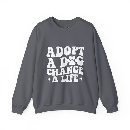 Adopt A Dog Change A Life Crewneck Sweatshirt