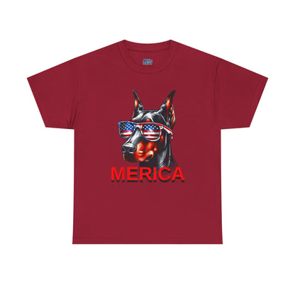 Patriotic Doberman With Sunglasses Unisex T-Shirt