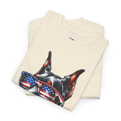 Patriotic Doberman With Sunglasses Unisex T-Shirt