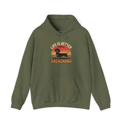 Life Is Better With A Dachshund Unisex Hoodie – Dog Lover Retro Pullover