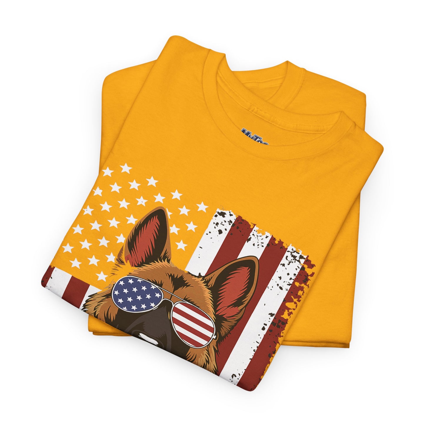 Patriotic German Shepherd Cotton T-Shirt | Tee