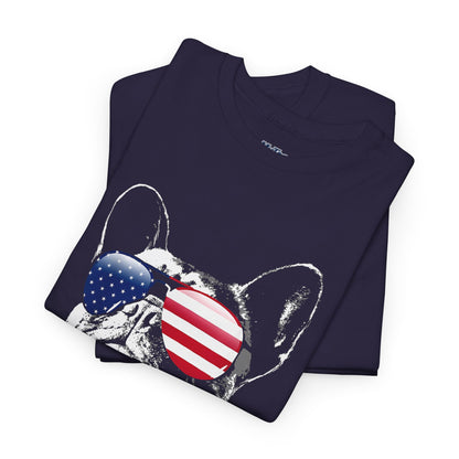 Patriotic French Bulldog With Sunglasses Unisex T-Shirt