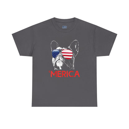 Patriotic French Bulldog With Sunglasses Unisex T-Shirt