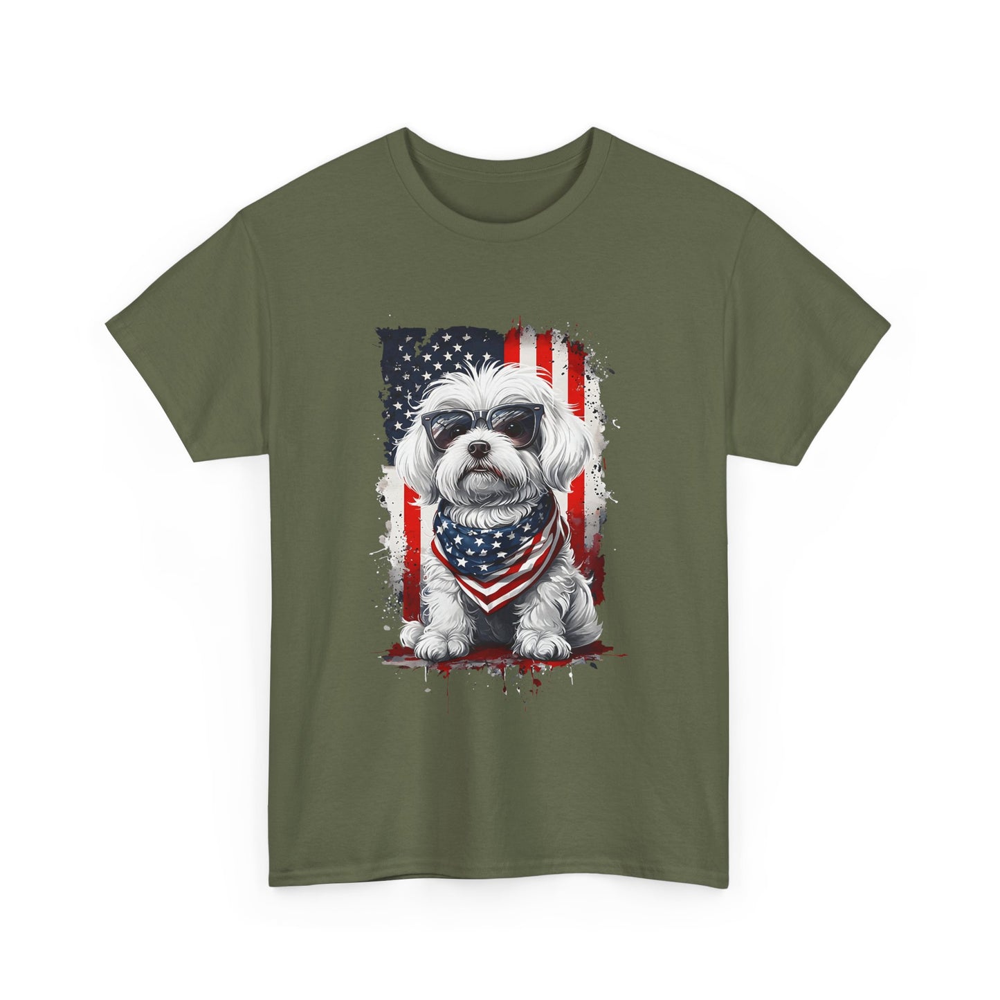 Patriotic Havanese Unisex Cotton T-Shirt