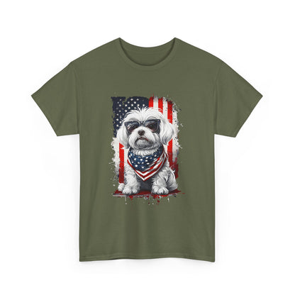 Patriotic Havanese Unisex Cotton T-Shirt
