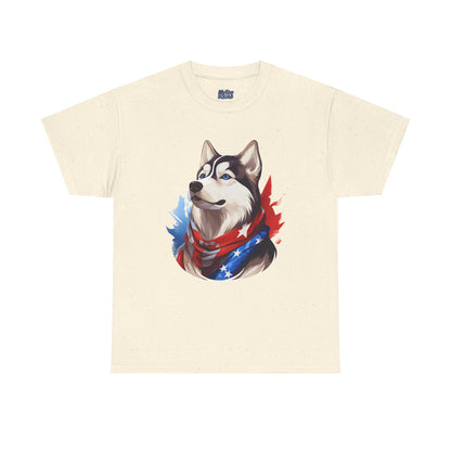 Patriotic Siberian Husky Unisex T-Shirt