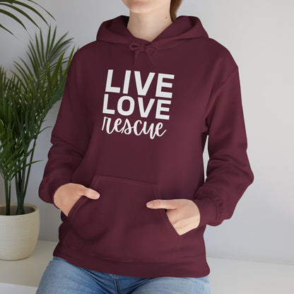 Live Love Rescue Unisex Hoodie - Ideal For Casual Wear