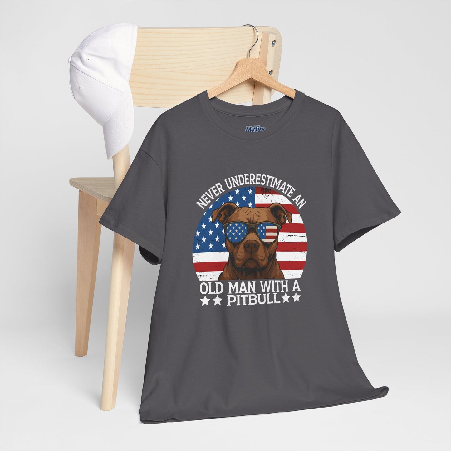 Never Underestimate An Old Man With A Pitbull T-Shirt | Gift For Dog Father