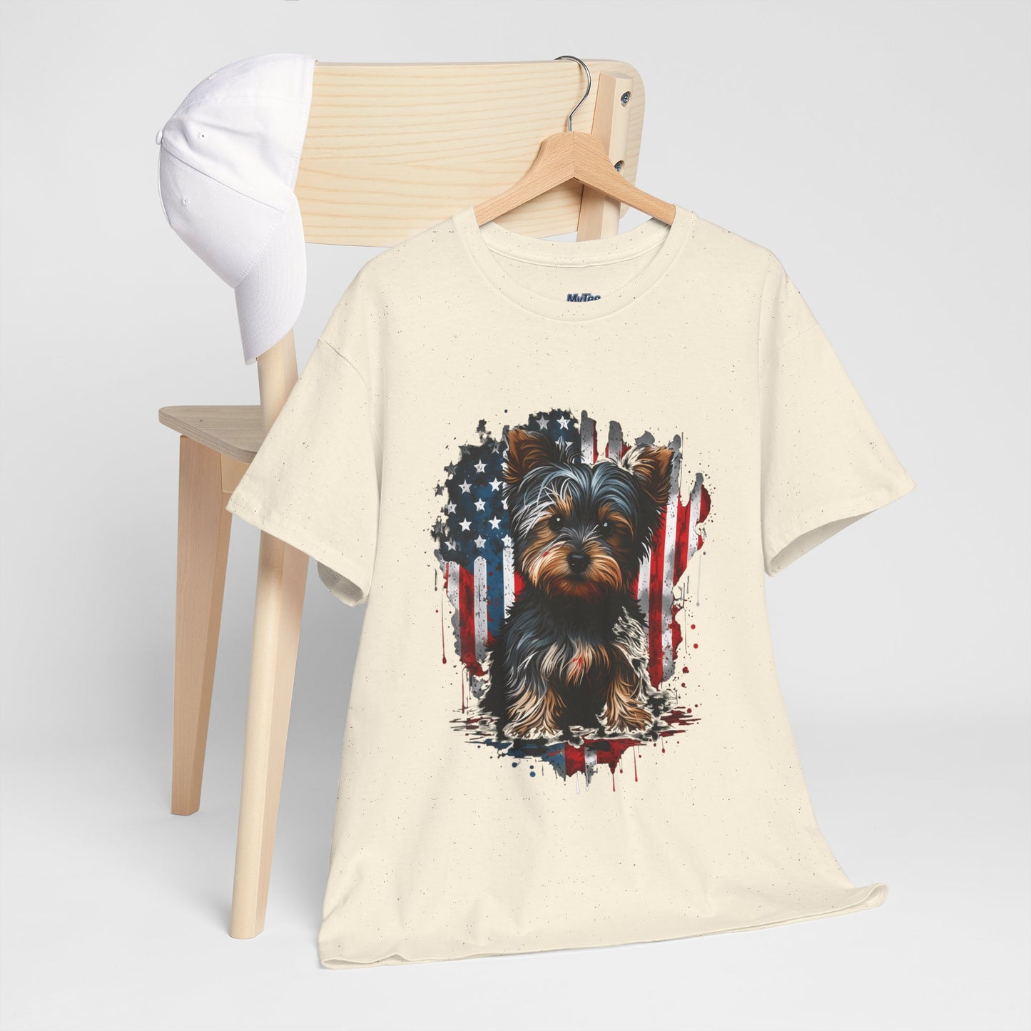 Patriotic American Yorkshire Terrier With sunglasses Unisex T-Shirt