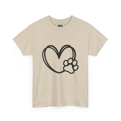 Simple Paw Heart Unisex T-Shirt – For Dog Lovers