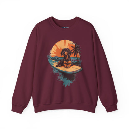 Dachshund Beach Bum Unisex Sweatshirt – Cozy Coastal Dog Graphic