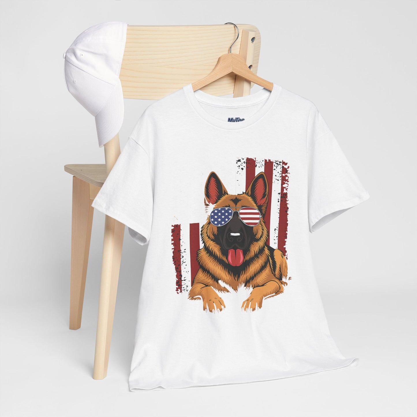 Patriotic German Shepherd Cotton T-Shirt | Tee