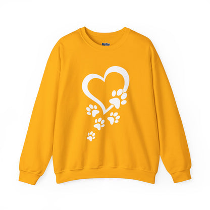 Pawprints On My Heart – Cozy Minimalist Dog Lover Sweatshirt