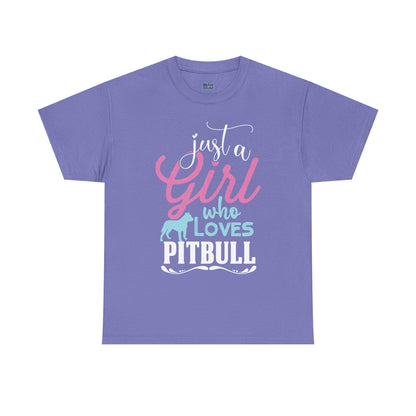 Just a Girl Who Loves Pitbulls T-Shirt – Cute Dog Lover Tee