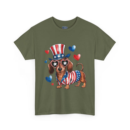 Patriotic Dachshund Unisex T-Shirt | Dog Lover Gift, July 4th Celebration