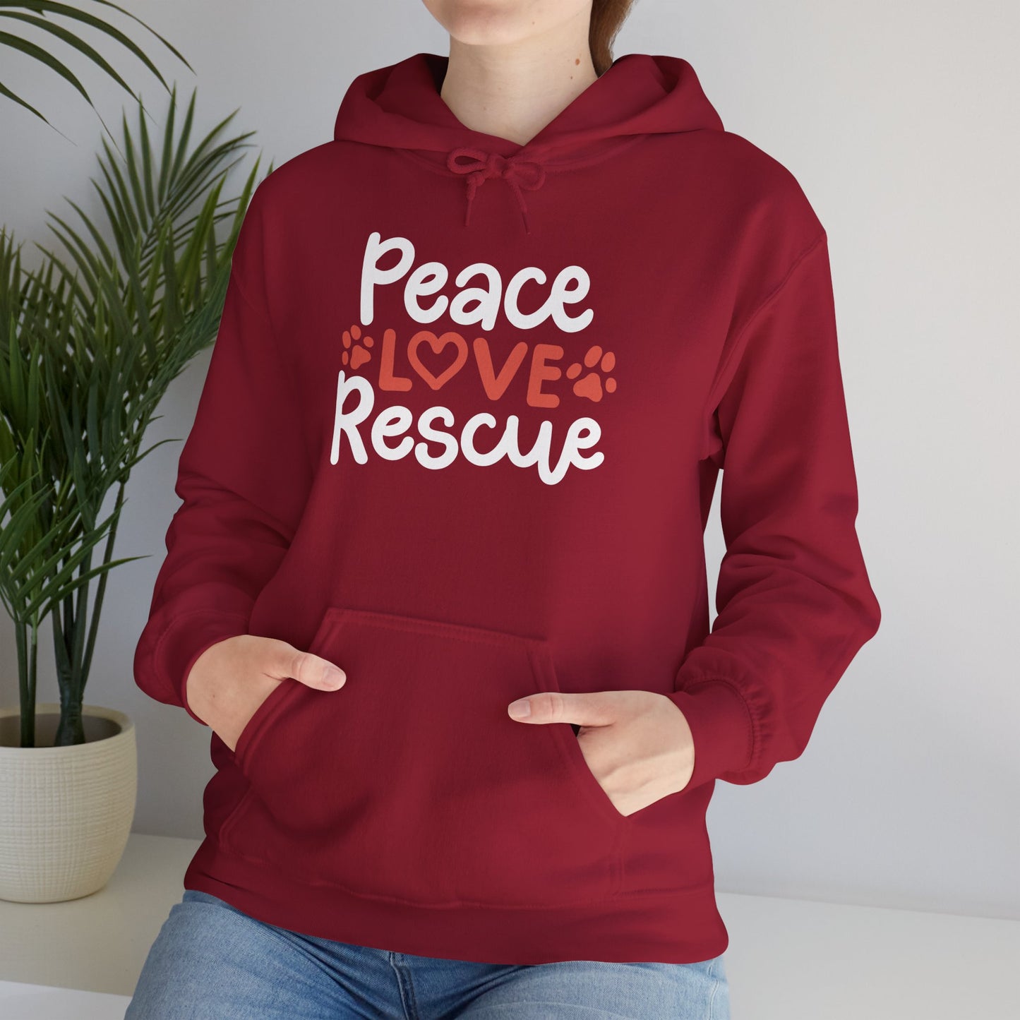 Peace, Love, Rescue Hoodie | Pet Adoption Awareness