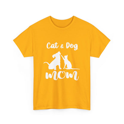 Cat & Dog Mom Cotton T-Shirt - Perfect for Pet Lovers