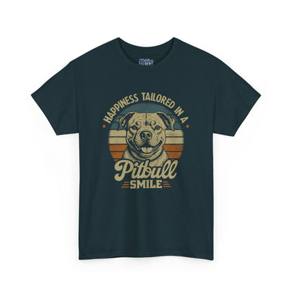 Happiness Tailored In A Pitbull Smile Unisex Tee | Animal Rescue Support Tee