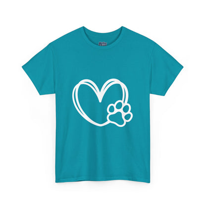 Simple Paw Heart Unisex T-Shirt – For Dog Lovers