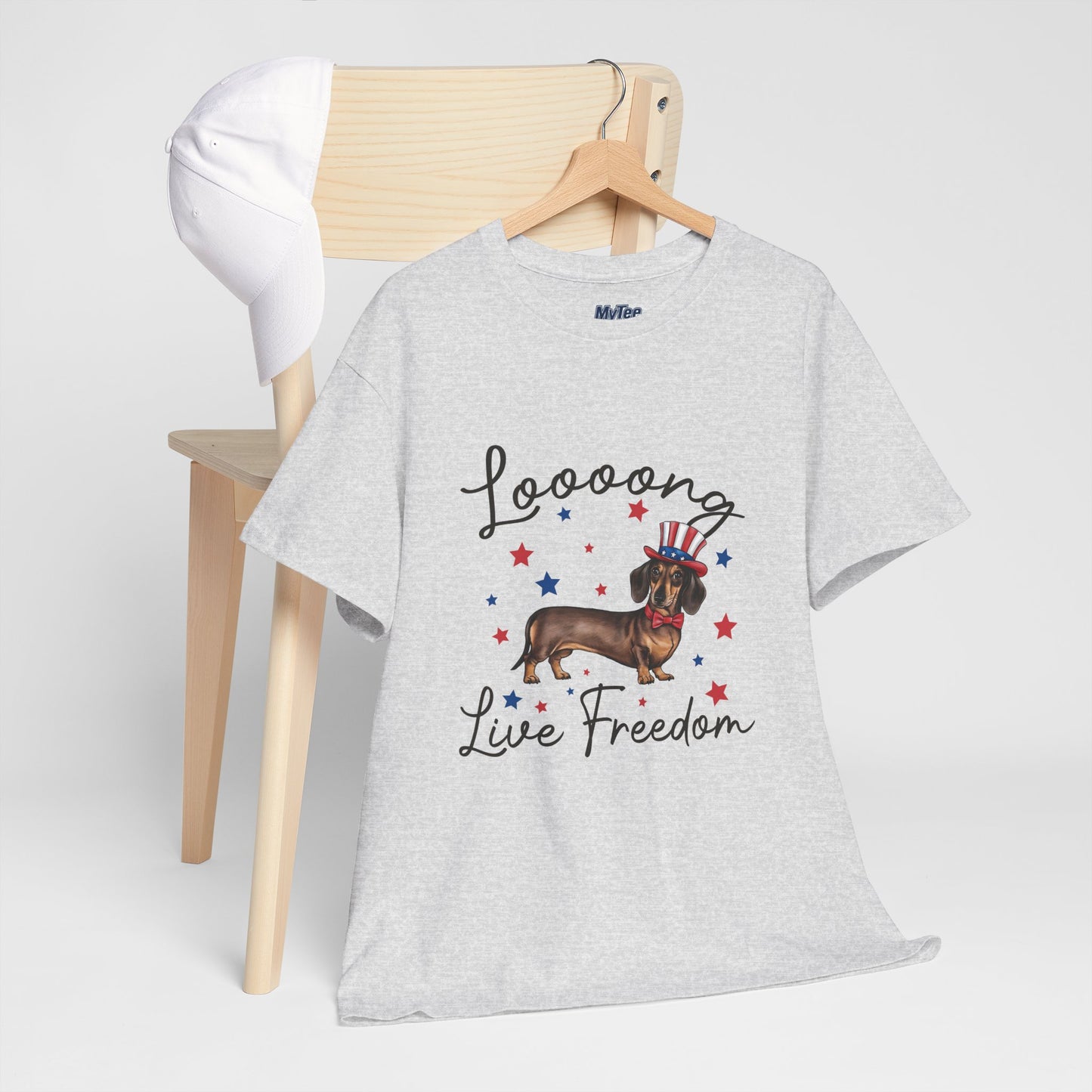 Patriotic Dachshund Loooong Live Freedom Unisex T-Shirt
