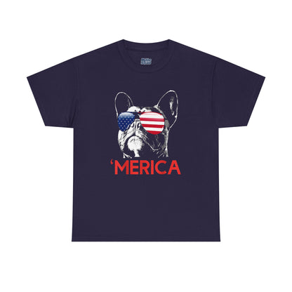 Patriotic French Bulldog With Sunglasses Unisex T-Shirt