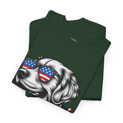 Patriotic Golden Retriever With Sunglasses Unisex T-Shirt