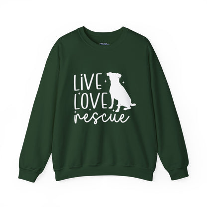 Live Love Rescue Crewneck Sweatshirt | Cozy Pet-Lover Gift