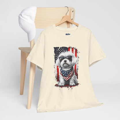Patriotic Havanese Unisex Cotton T-Shirt