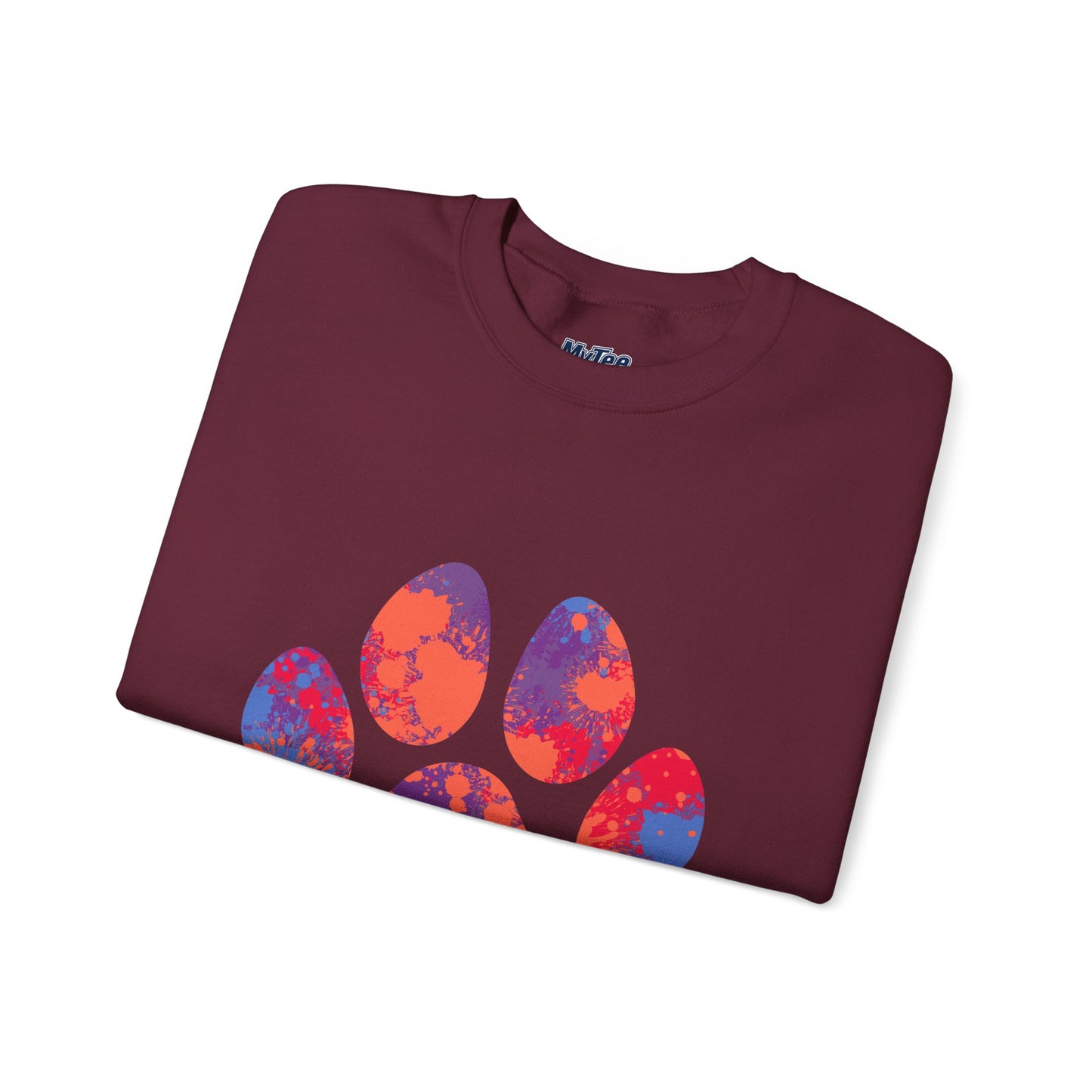 Colorful Paw Print Crewneck Sweatshirt | Pet Lover Gift, Cozy Casual Wear