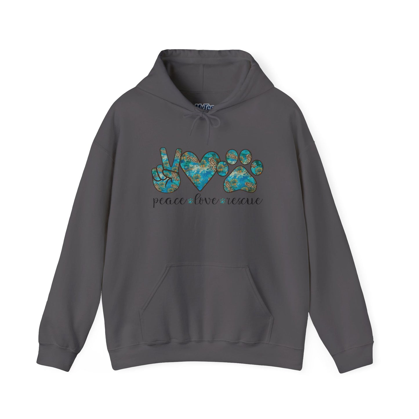 Peace Love Rescue Hoodie For Animal Rescuers