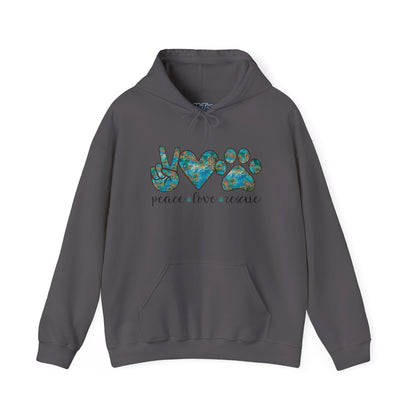 Peace Love Rescue Hoodie For Animal Rescuers