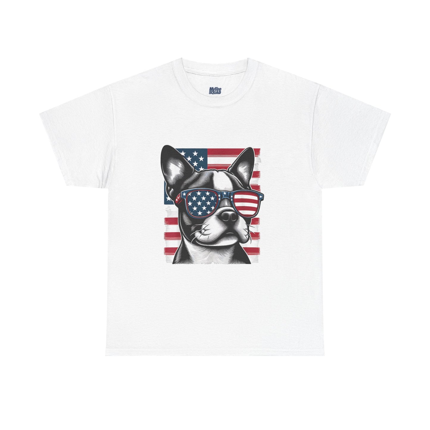 Patriotic Boston Terrier with Sunglasses Unisex T-Shirt