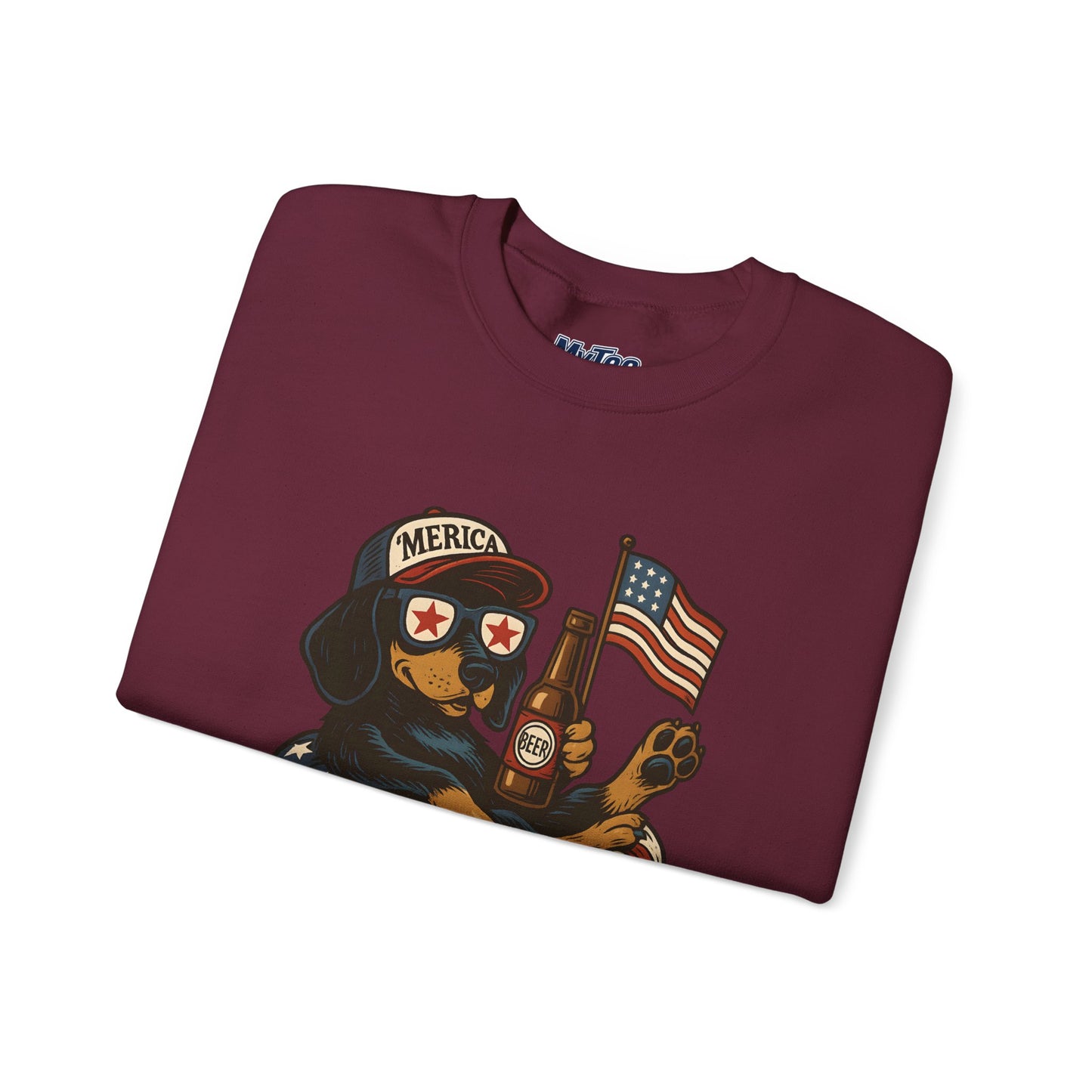 Patriotic Dachshund Dog Crewneck Unisex Sweatshirt - Perfect Gift for Dog Lovers, July 4th