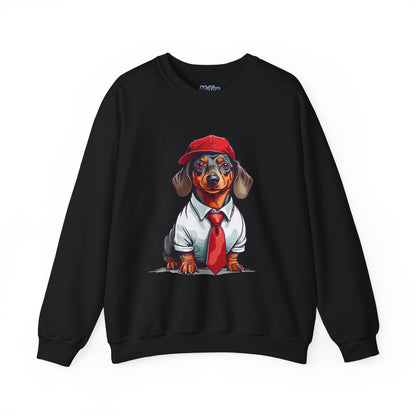 Dachshund Red Tie Unisex Sweatshirt – Chic Comfort for Dog Lovers
