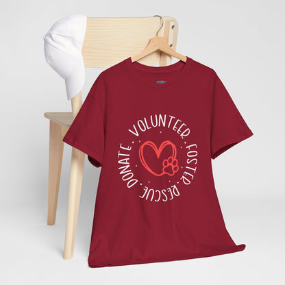 Pet Lover's Heart Volunteer Rescue Foster Donate Unisex T-Shirt
