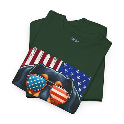 Patriotic Dachshund Dog Flag Shades Unisex T-Shirt