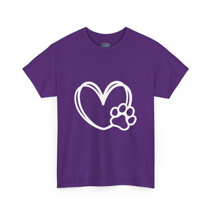 Simple Paw Heart Unisex T-Shirt – For Dog Lovers
