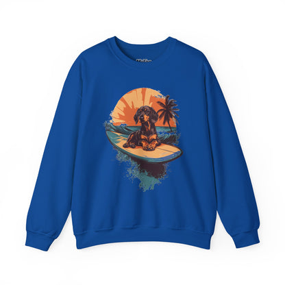 Dachshund Beach Bum Unisex Sweatshirt – Cozy Coastal Dog Graphic