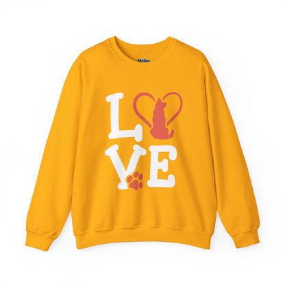 Love Cat Crewneck Sweatshirt - Perfect for Pet Lovers, Gift For Cat Owners