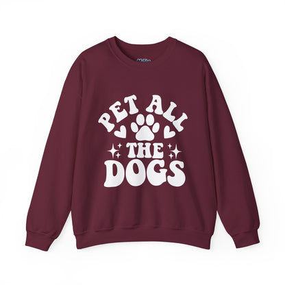 Pet All The Dogs Crewneck Sweatshirt | Cozy Dog Lover Gift