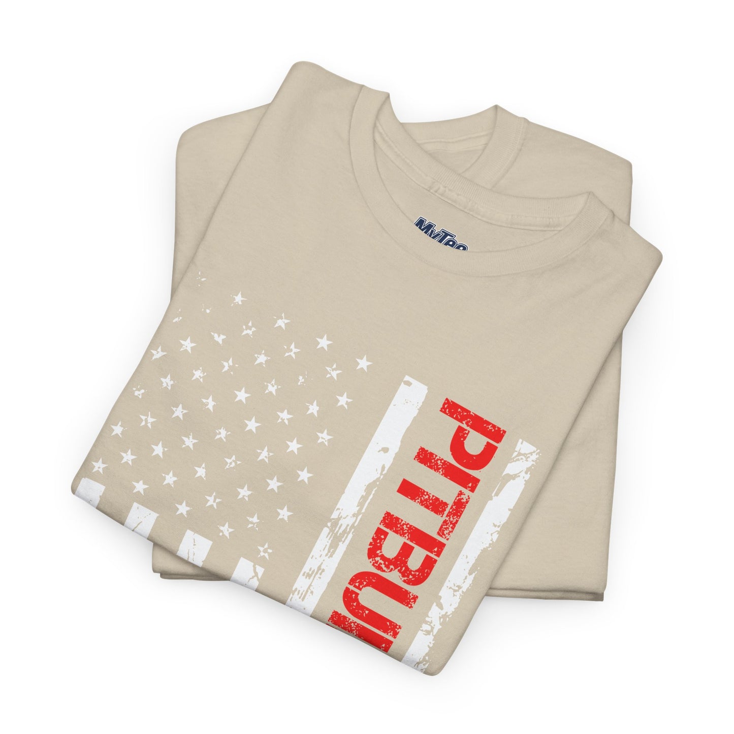 Patriotic Pitbull Dad Heavy Cotton T-Shirt | Father's Day Gift