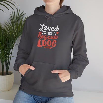 Loved By A Rescue Dog Hoodie | Pet Lover Gift, Fur Mom Hoodie, Pet Dad Apparel