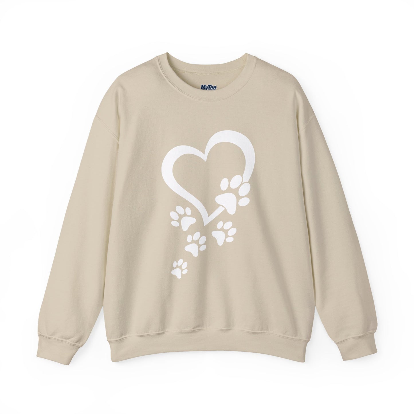 Pawprints On My Heart – Cozy Minimalist Dog Lover Sweatshirt