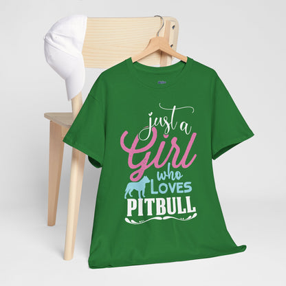 Just a Girl Who Loves Pitbulls T-Shirt – Cute Dog Lover Tee