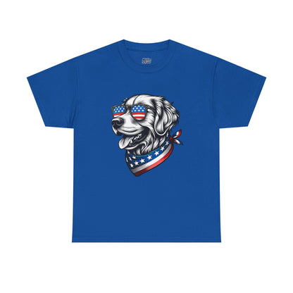 Patriotic Golden Retriever With Sunglasses Unisex T-Shirt