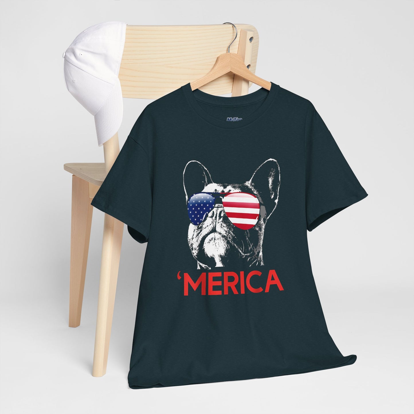 Patriotic French Bulldog With Sunglasses Unisex T-Shirt