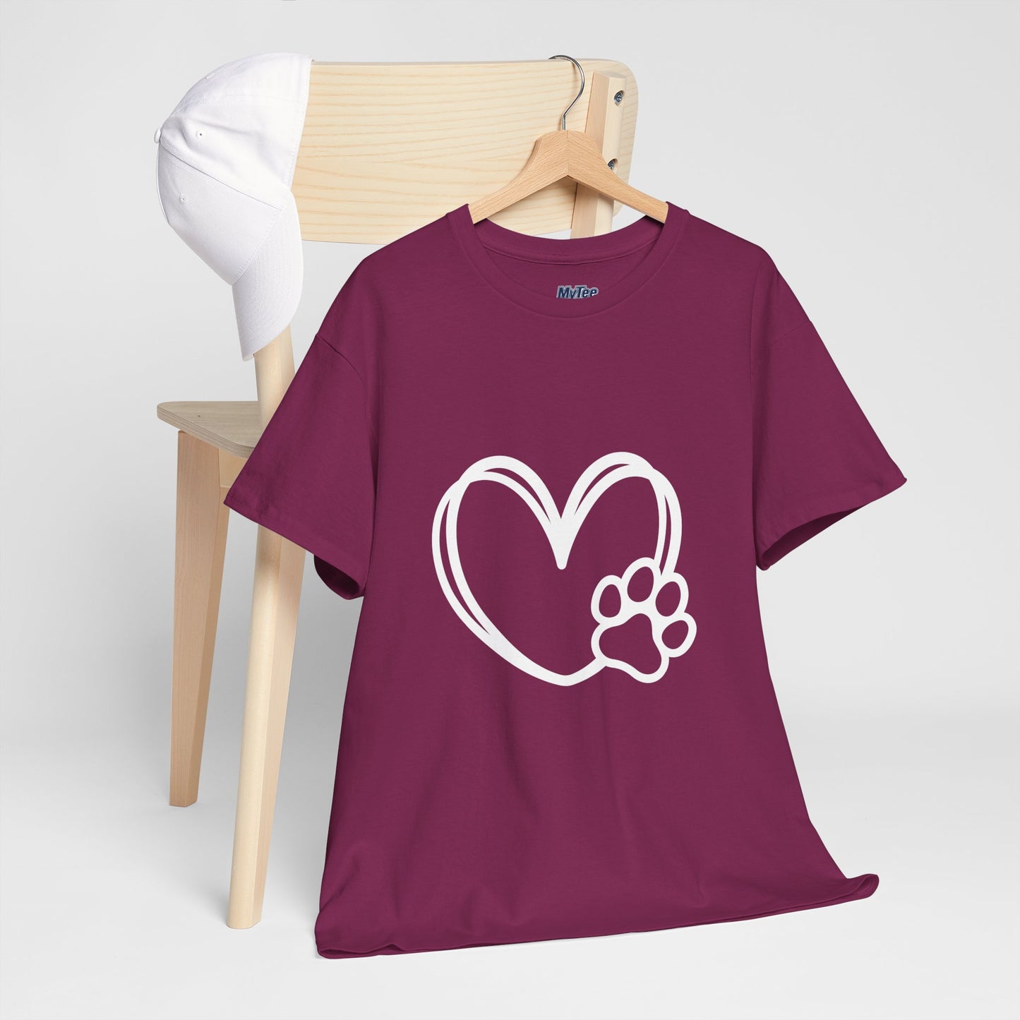 Simple Paw Heart Unisex T-Shirt – For Dog Lovers